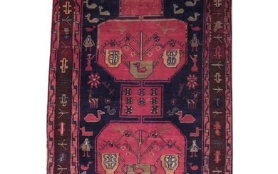 4 x 6 Semi-Antique Persian Hamadan Rug