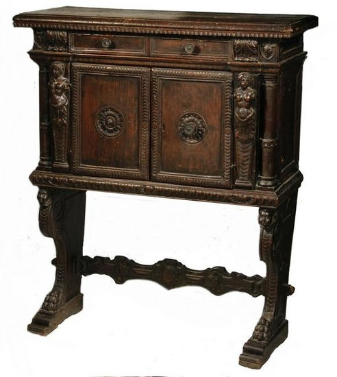 17TH C. TWO-PART COURT CUPBOARD