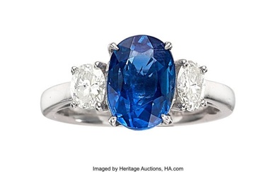 55293: Burma Sapphire, Diamond, Platinum Ring Stones