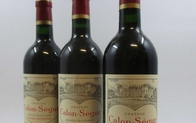 6 bouteilles CHÂTEAU CALON SEGUR 1995 3è GC Saint Estèphe (étiquettes fanées)