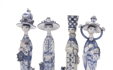 Bjørn Wiinblad: “The Four Seasons”. Four earthenware womans' figures. H. 32.5–36.5 cm. (4)