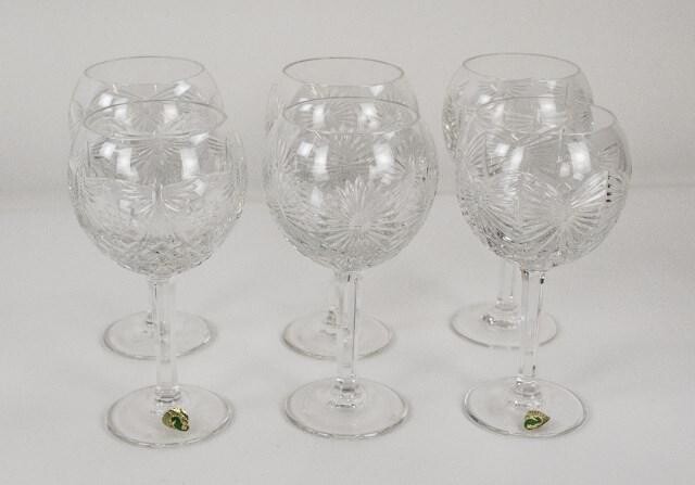 6 Waterford Millennium Cut Glass Wine or Toasting