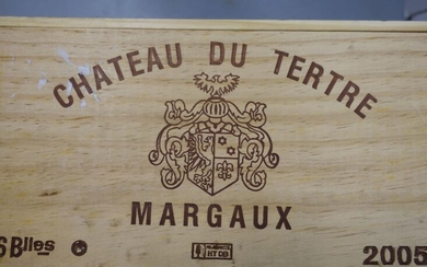 6 bouteilles CHÂTEAU DU TERTRE 2005 5è GC Margaux Caisse bois d'origine