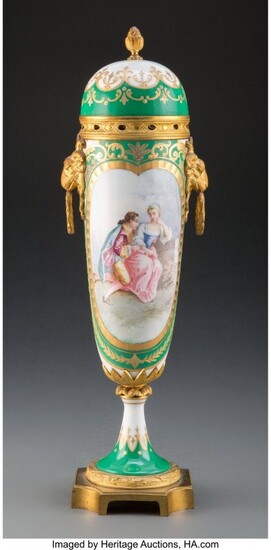 63193: A Sèvres-Style Covered Urn with Gilt Bron