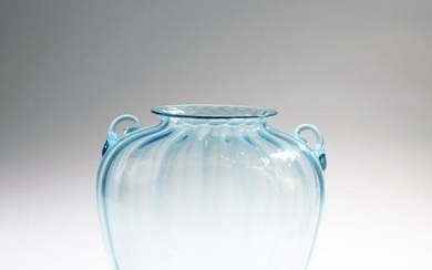 Murano, 'A costolato' vase with handles, c. 1925