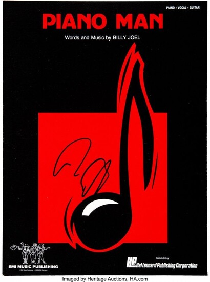 89793: Billy Joel Signed "Piano Man" Mass Market Sheet