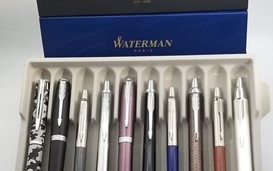 9 Parker & 1 Waterman - Allure, IM, Urban, Jotter - Fountain Pens & Ballpoint Pens