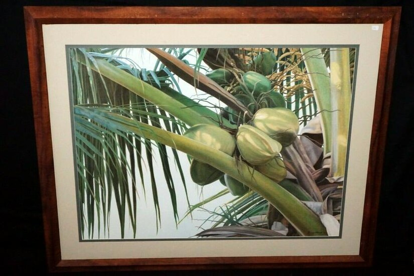 90 Hawaii Koa Print Coconut Palms Gary Reed