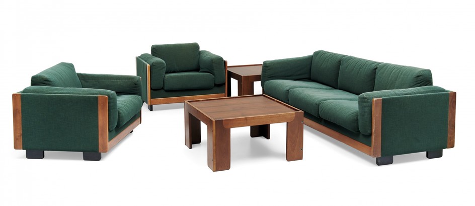 '920' SOFA AND TWO ARMCHAIRS AND TWO '771' COFFEE TABLES FOR CASSINA 1960S
