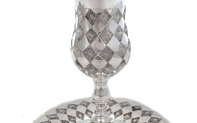 925 STERLING SILVER HANDCRAFTED GLOSSY DIAMOND CUT & SHAPE PASSOVER CUP & TRAY