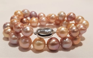 925 Silver - 10x12mm Round Edison Pearls - Bracelet