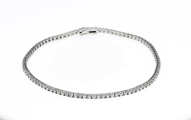 Brillant bracelet WG 750/000 with 92 diamonds, total...