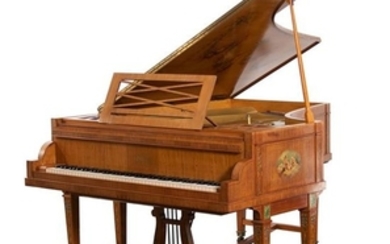 An Erard Satinwood Hand-Painted Grand Piano