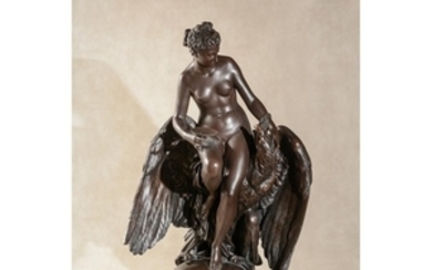 Louis Julien (Jules) Franceschi, (French 1825 – 1893), a patinated bronze group of Hebe and Jupiter’s Eagle