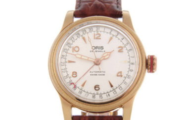 ORIS - a gentleman's gold plated Big Crown Pointer wrist watch.