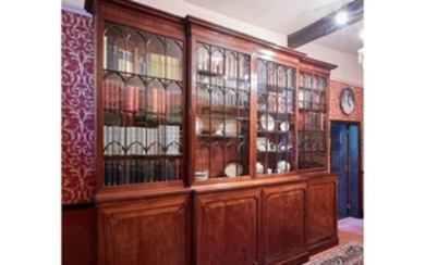 A Scottish George III mahogany breakfront bookcase
