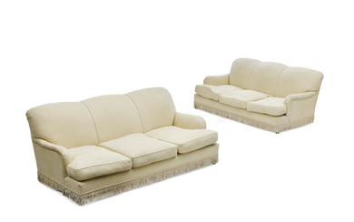 A pair of Cream Upholstered Sofas