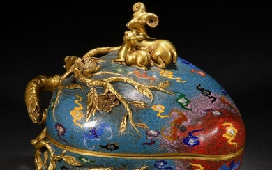 A Chinese Cloisonne Enamel Box with Cover