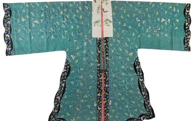 78093: A Chinese Embroidered Silk Green-Ground Women's