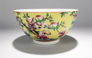 A Chinese Joyful-kid Peach-fortune Porcelain Bowl