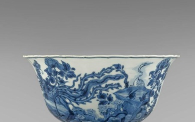 A Chinese blue and white bowl, Kangxi period, Qing dynasty