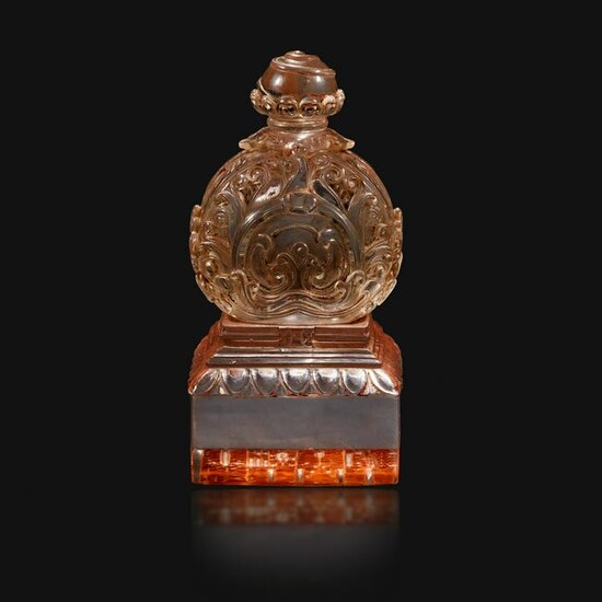A Chinese carved rock crystal seal