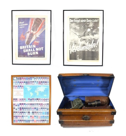 A Collection of Militaria, including two pairs of officer's leather...