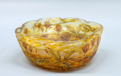 A Daum Nancy Cameo and Etched Glass Bowl, France, 1900-1914