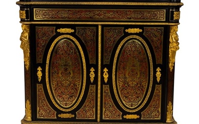 A French Louis XVI style gilt metal mounted salon cabinet after Andr?-Charles Boulle