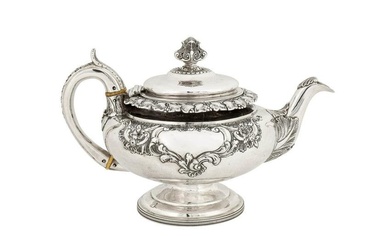 A George IV Scottish sterling silver teapot, Edinburgh 1825 by William Marshall