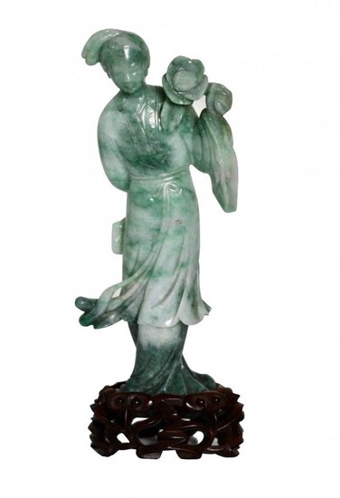 A Jadeite Figure of Guanyin, Chinese