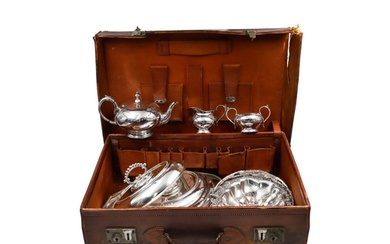 A LARGE COLLECTION OF VINTAGE SILVER PLATED WARE, to include...