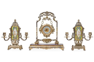 A LATE 19TH CENTURY FRENCH GILT AND SILVERED BRONZE