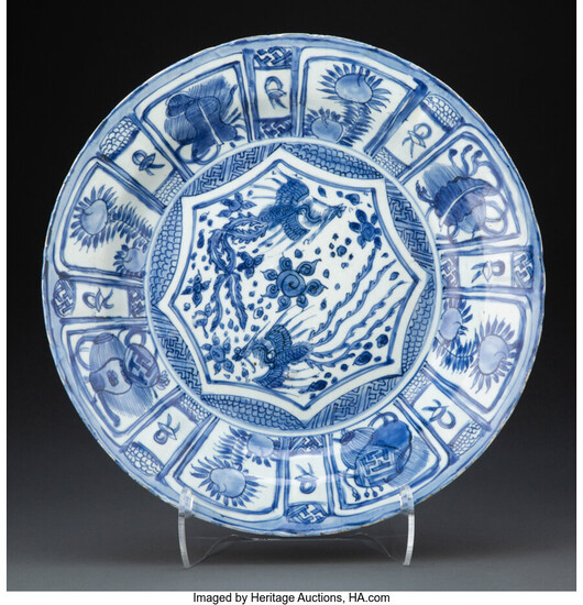 A Large Chinese Blue and White Kraak Charger (Ming Dynasty)