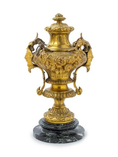 A Neoclassical Style Gilt Bronze Urn