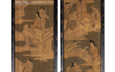 A Pair of Chinese Kesi Silk Panels 19th Century