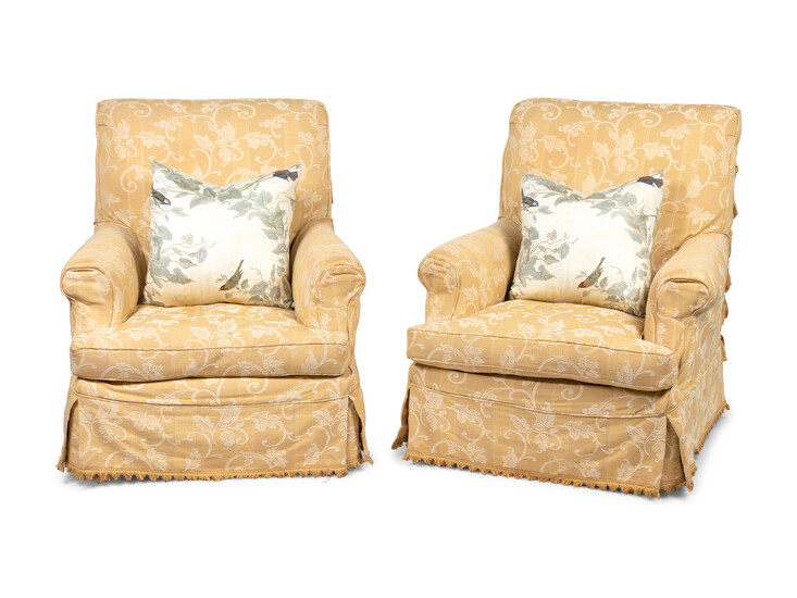 A Pair of Modern Upholstered Bergères