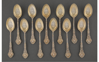 A Set of Twelve Continental Silver Spoons