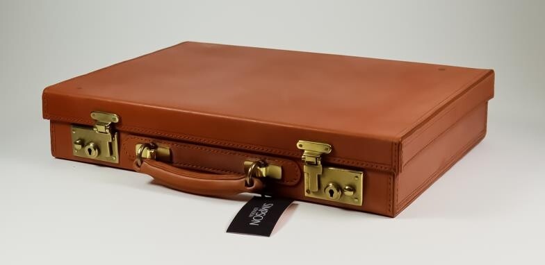 A Tan Leather Attache Case, by Simpson of London,...