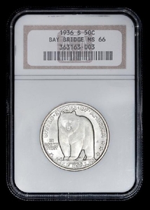 A United States 1936-S Bay Bridge Commemorative 50c Coin