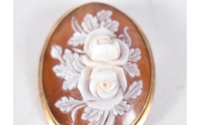 A Victorian 18 Carat Gold Mounted Cameo Brooch. Stamped 750...
