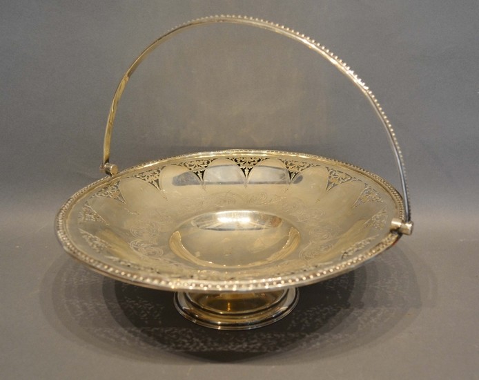 A Victorian Sheffield Silver Fruit Basket with pierced and e...