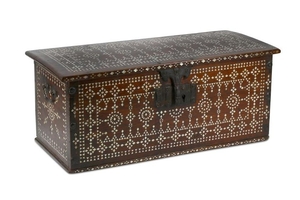 A WOODEN MOTHER-OF-PEARL-INLAID WRITING BOX India, late
