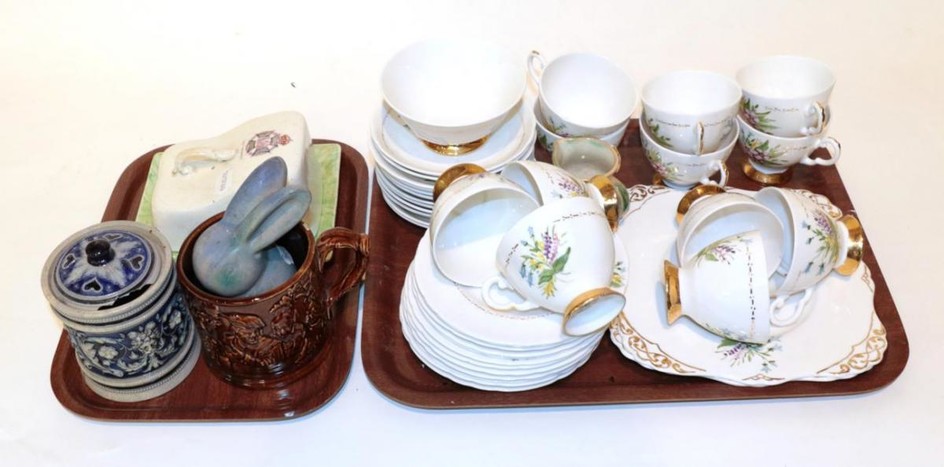 A collection of miscellaneous ceramics including: 19th century treacle glaze...
