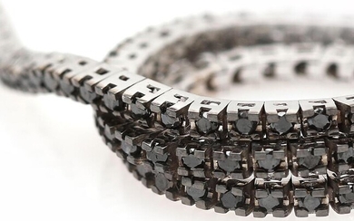 NOT SOLD. A diamond bracelet set with numerous black diamonds weighing a total of app. 1.23 ct., mounted in 18k partly black rhodium-plated white gold. – Bruun Rasmussen Auctioneers of Fine Art