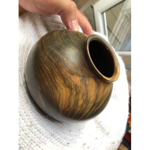 A fine Costa Rican carved Rosewood bowl Signed and dated, Bi...