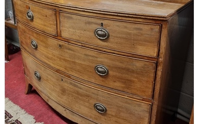 A good Georgian Mahogany bow front Chest of Drawers with two...