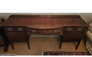 A good Regency Mahogany bow fronted Sideboard with twin pane...