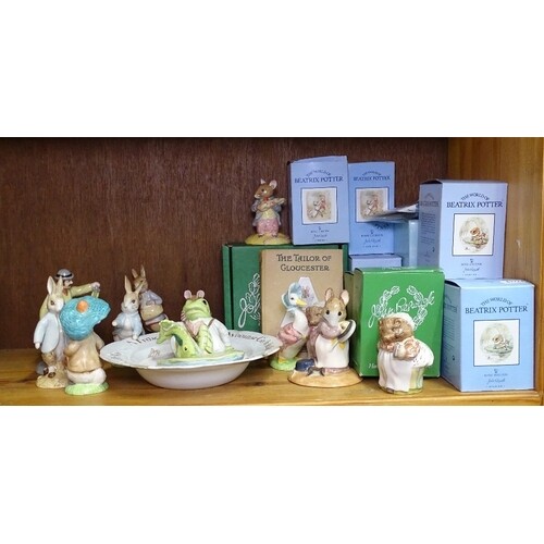 A group of boxed Beswick Beatrix Potter figures, a Victorian...