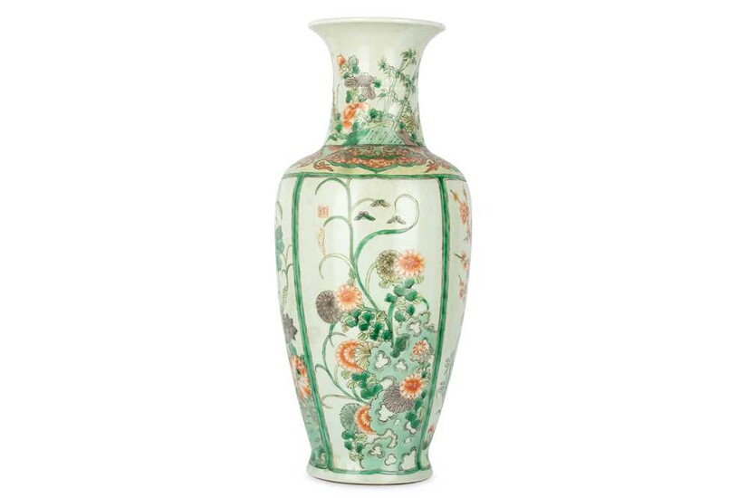 A large Chinese famille verte 'flowers' baluster vase.